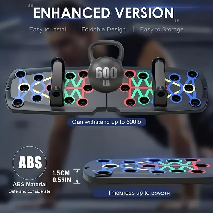 Bærebar Sammenleggbar Push-Up Bord for Helkropp Styrketrening Luvikno