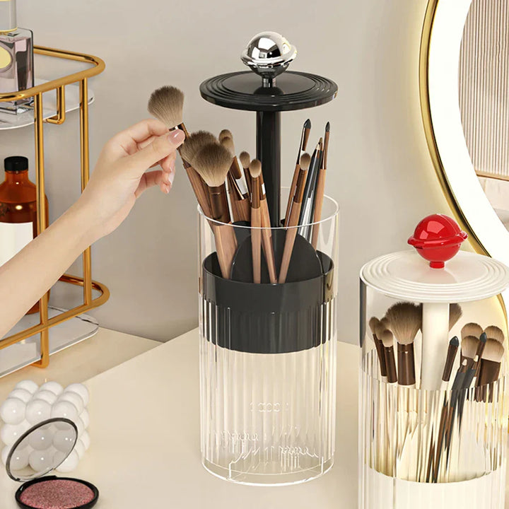 Auto Lift & Luxe Makeup Brush Organizer | Luvikno