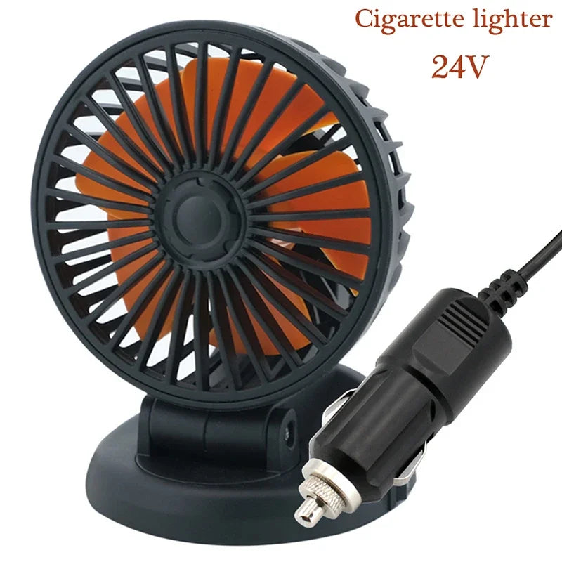 Luvikno | Ventoro Bilvifte 12V/24V/5V | USB eller Sigarettenner | Roterbar & Kompakt | For Bil, Lastebil, SUV, Campingvogn & Kontor