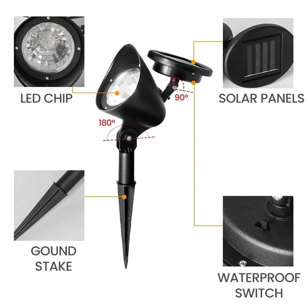 Luvikno | Solar-floodlight LumiFokus | LED hage flomlys | IP65 vanntett | For trær, stier og landskapsbelysning