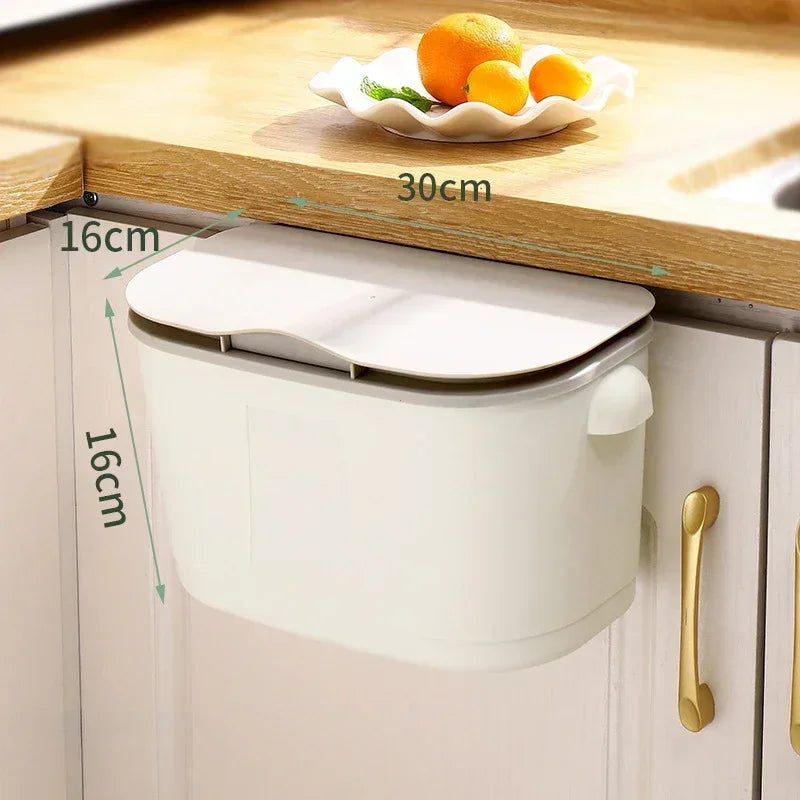 Luvikno | Veggkurv Cleanvero | Med lokk | Hengende og plassbesparende | For kjøkken og bad | Stor volum