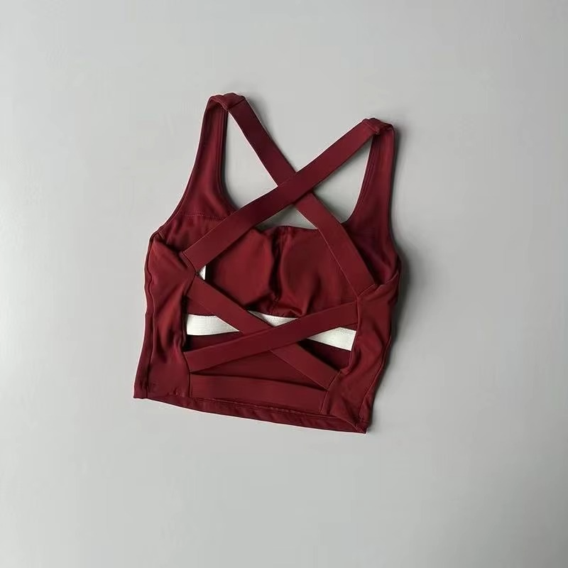 Sømløs Sports-BH for kvinner Push Up Yoga og Løp Top Luvikno