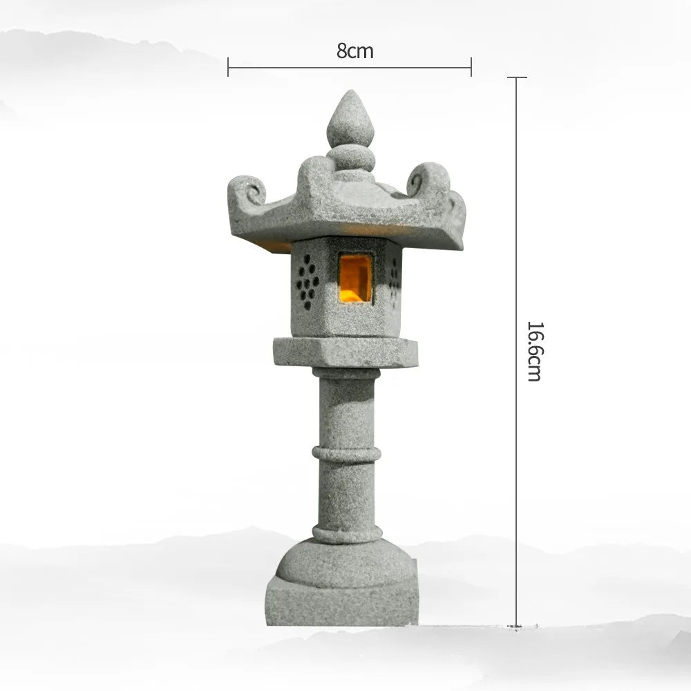 Luvikno | Mini-Pagoda ZenStone | Sandstein Dekorasjon | For Hage, Bonsai & Zen Oaser | Håndlaget