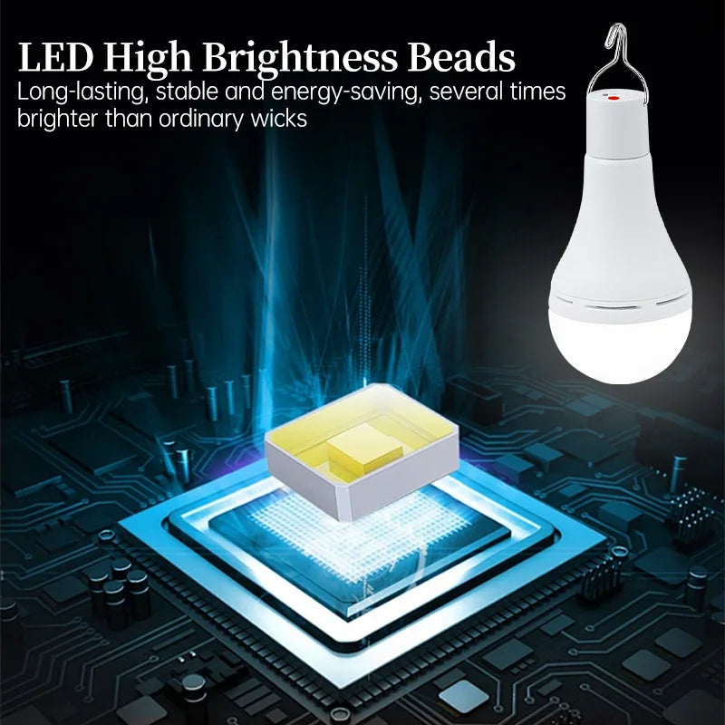Luvikno | SolaGlow LED Solenergi Campinglys | Vanntett & Oppladbar | Med USB & Solenergi | For Telt, Hage & Nødssituasjoner