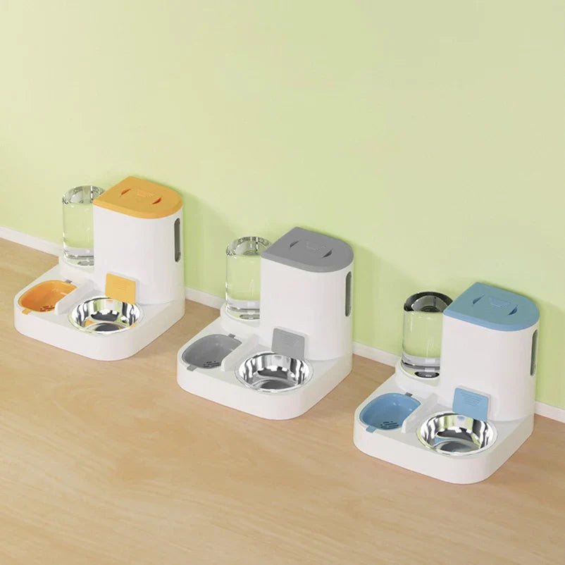Luvikno | Feedipet Mat & Vann Dispenser for Katter & Hunder | Automatisk Fylling | 2-i-1 Skålsett