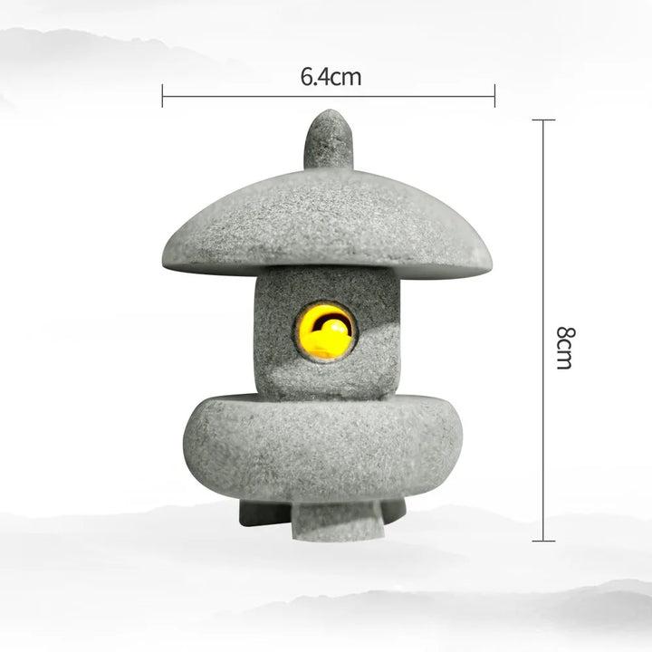 Luvikno | Mini-Pagoda ZenStone | Sandstein Dekorasjon | For Hage, Bonsai & Zen Oaser | Håndlaget