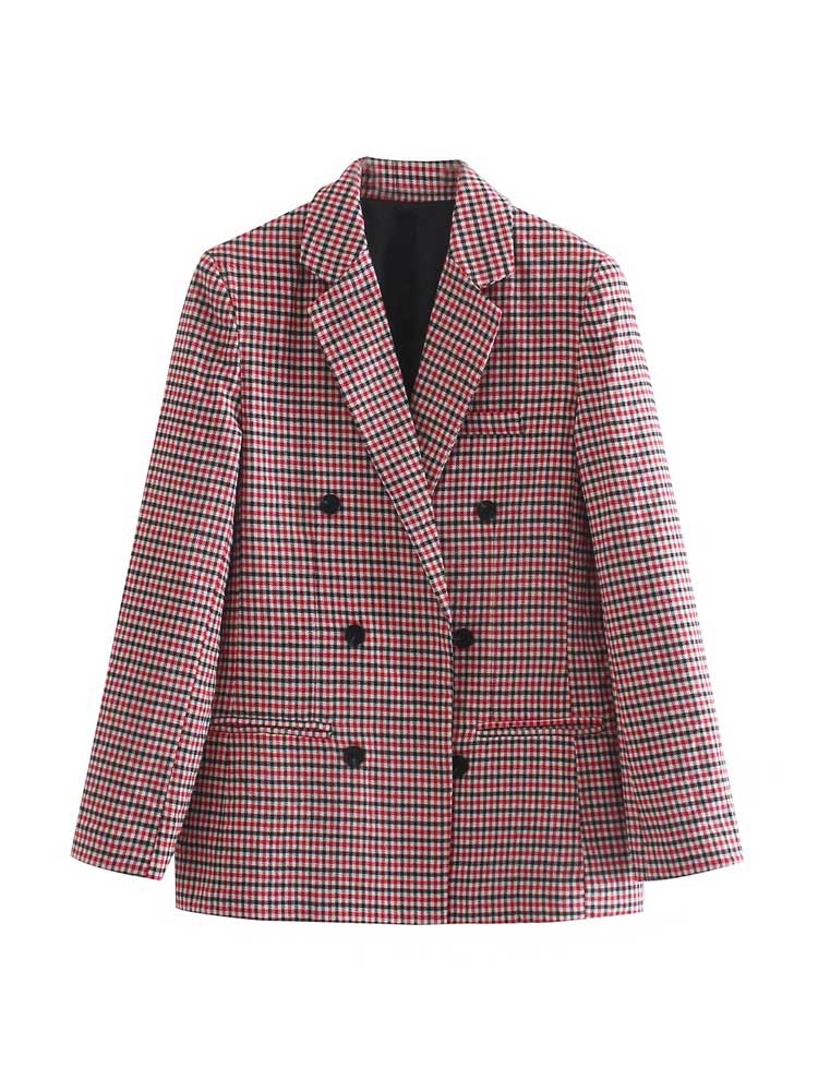 Luvik | Vintage rutete blazer for kvinner