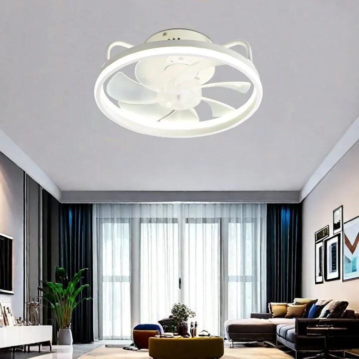 Moderne LED Taklampe Vifte med DC-motor - 6 Hastigheter, Timer, Lav Etasje Loftsvifte, Fjernkontroll Dekorativ Lys | Luvikno