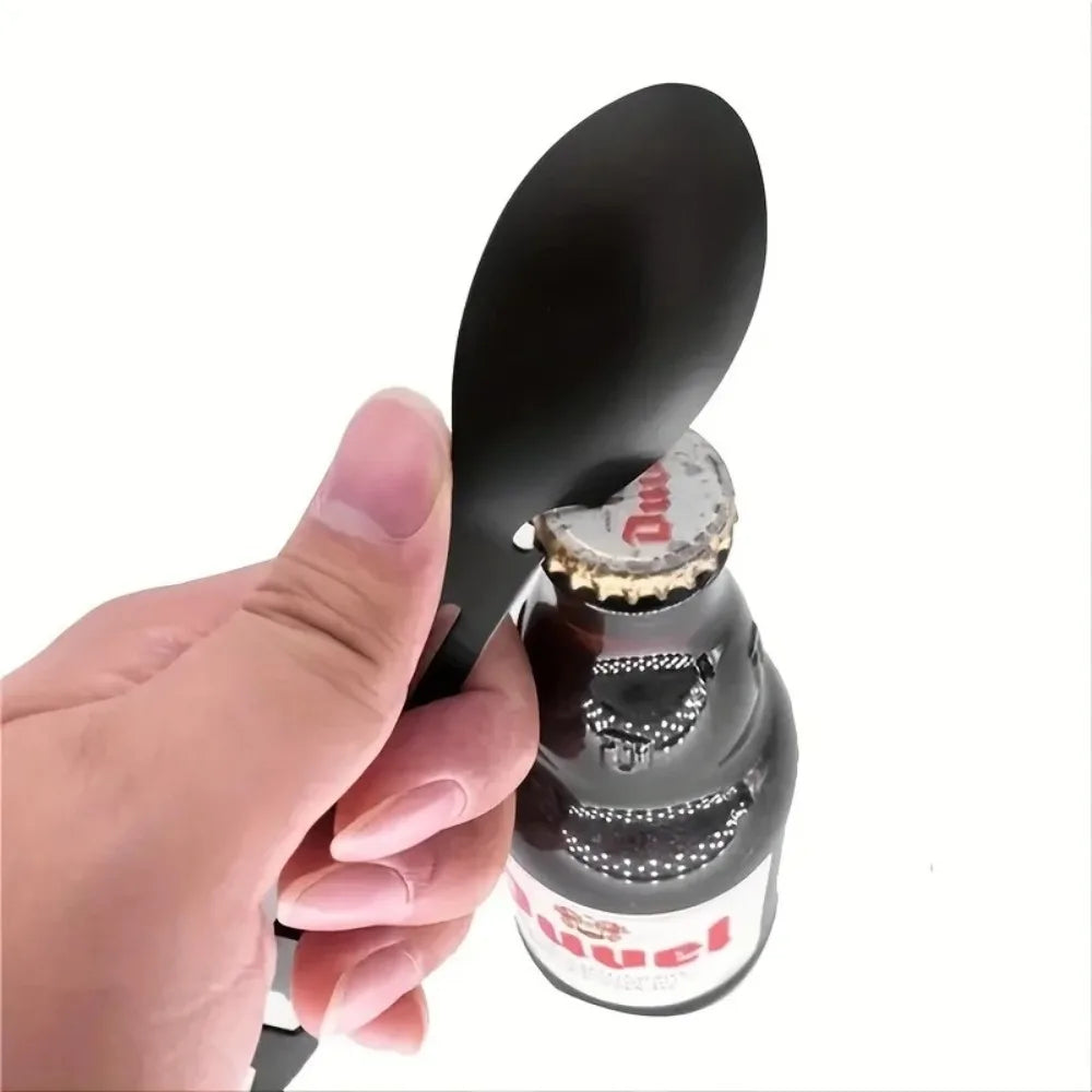 Luvikno | TrailSpork Pro | 6-i-1 rustfritt stål camping spork | gaffel, skje, graveverktøy & selvforsvar | ultra-lett & kompakt | for utendørs & overlevelse