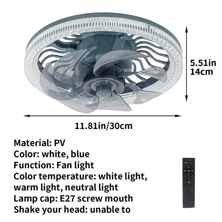 3i1 Fjernkontroll Støyfri Støy Elegant Vifte Lampe | Luvikno