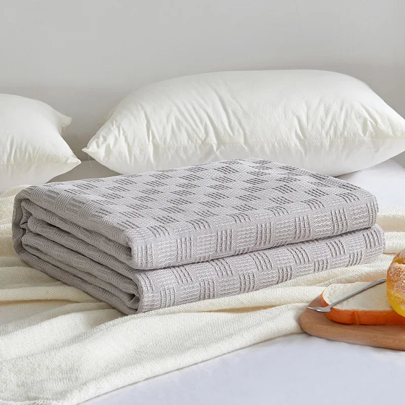 Bomullsgauze teppe Aurelina | 100 % bomull | Pustende & Hudvennlig | Perfekt for sofa, seng & kontor Luvikno