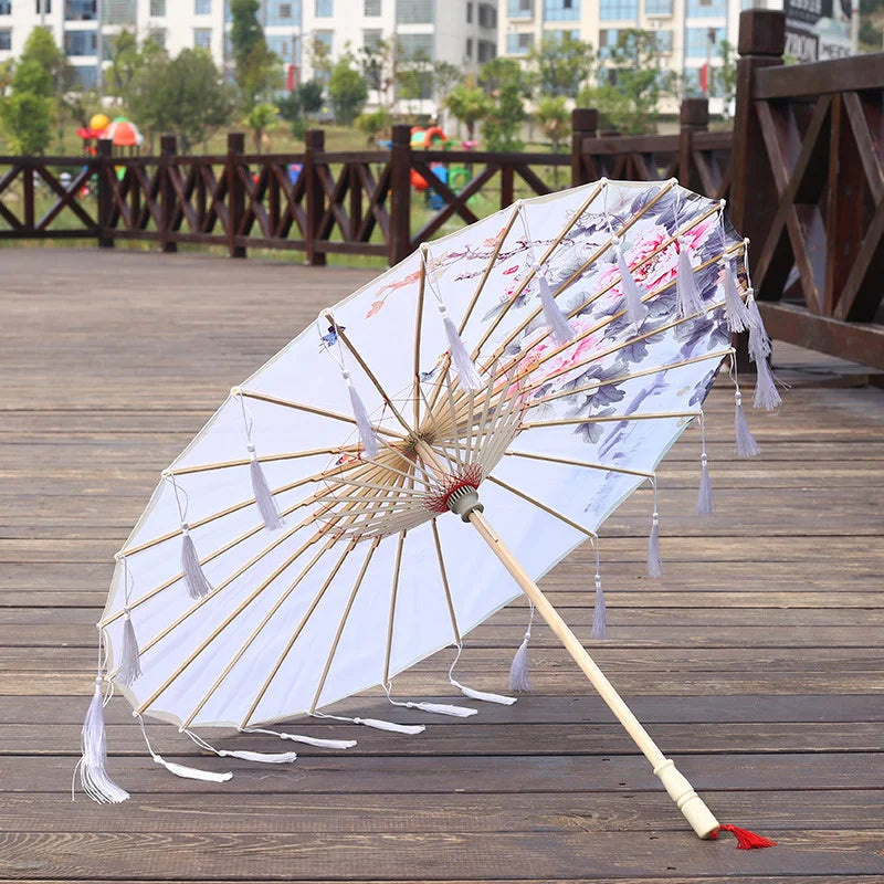 Bamboo Håndlaget Vintage Papir Paraply | Luvikno