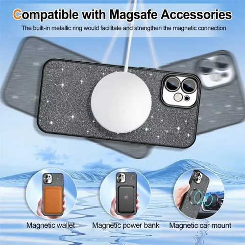 Glitrende elektroplate etui med MagSafe for iPhone Luvikno