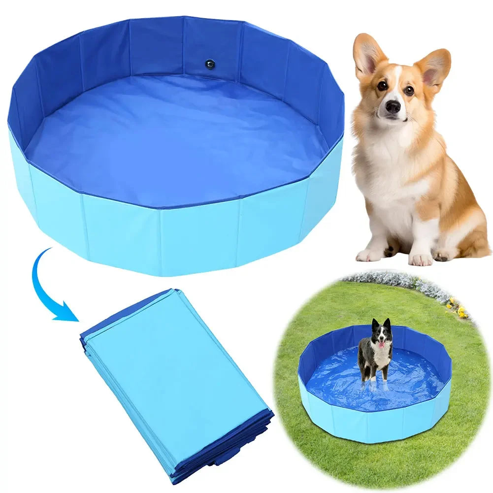 Sammenleggbar PVC hundepool med dreneringsventil Luvikno