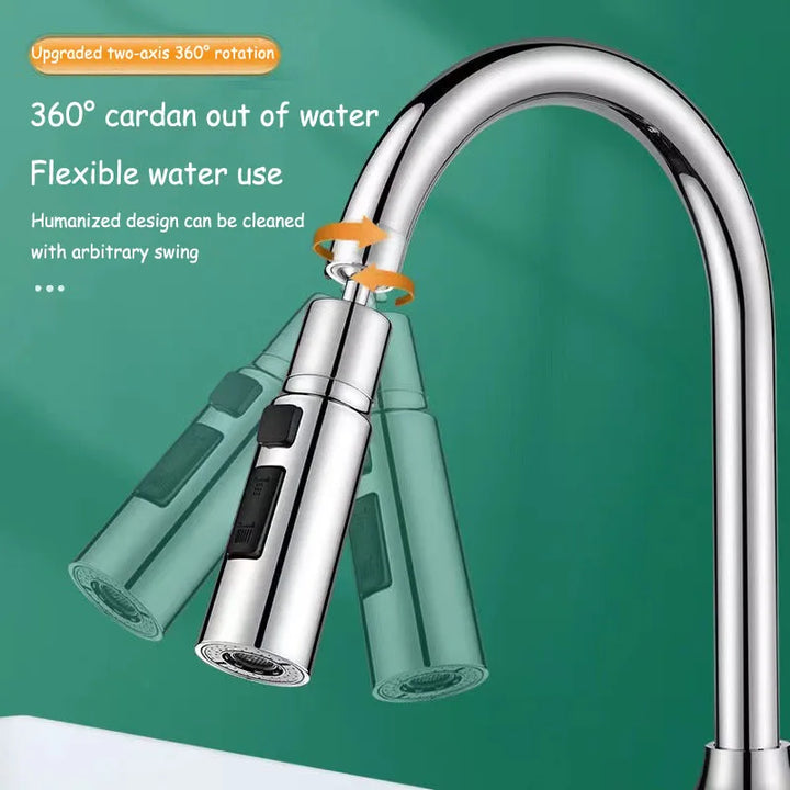 HydroFlex360 – Multifunksjonell 360°/720° Roterbar Kjøkkenkran Vedlegg med 3 Spraytyper Luvikno