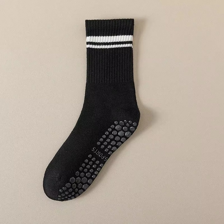 Unisex Mid-Calf Stripete Yogasokker - Rutsje-frie, Svettsugende, Luktkontroll Luvikno