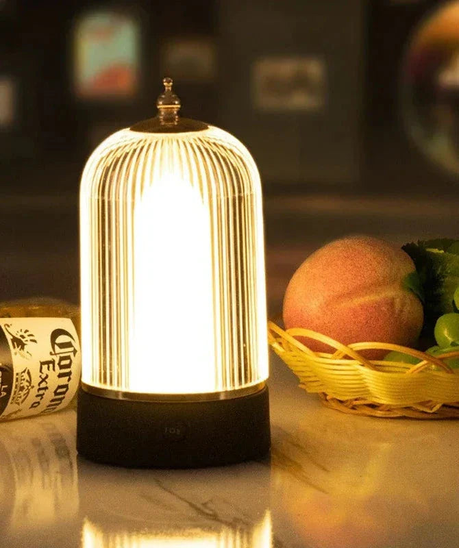 Bærbar Retro Fuglebur Bordlampe – Vintage LED Belysning i Klassisk Design | Luvikno