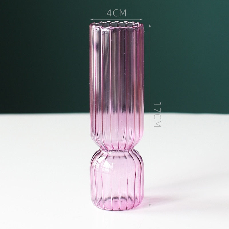 Scallop Cylinder Glass Vase | Luvikno