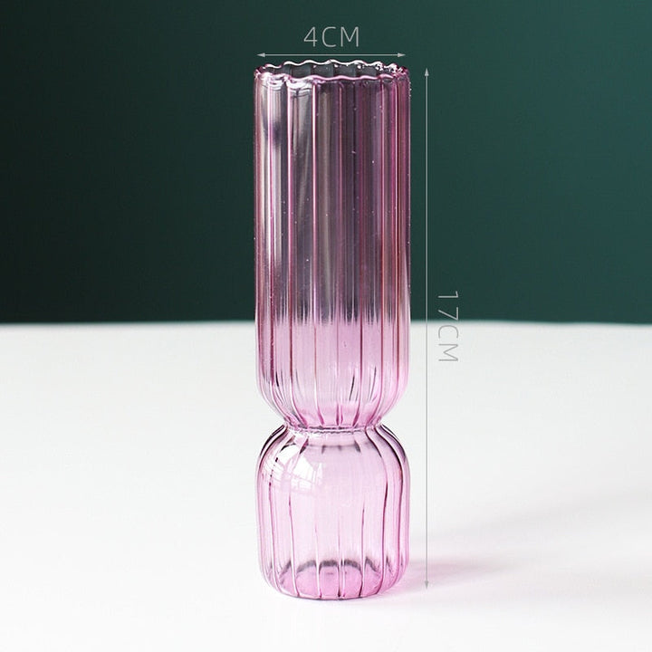 Scallop Cylinder Glass Vase | Luvikno