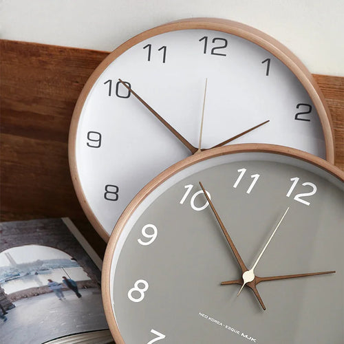 Luksus Veggklokke i Tre og Glass med Minimalistisk Design | Luvikno