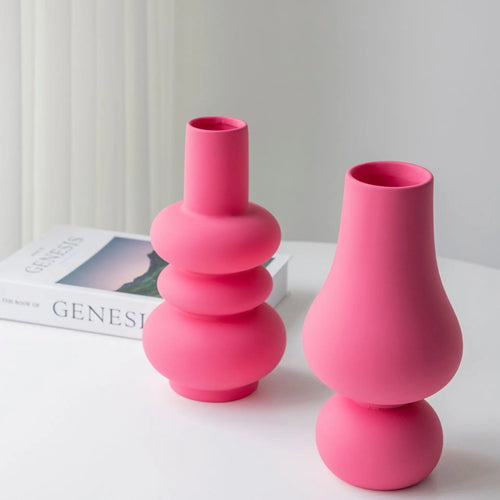 Livlig rosa keramikk vase | Luvikno