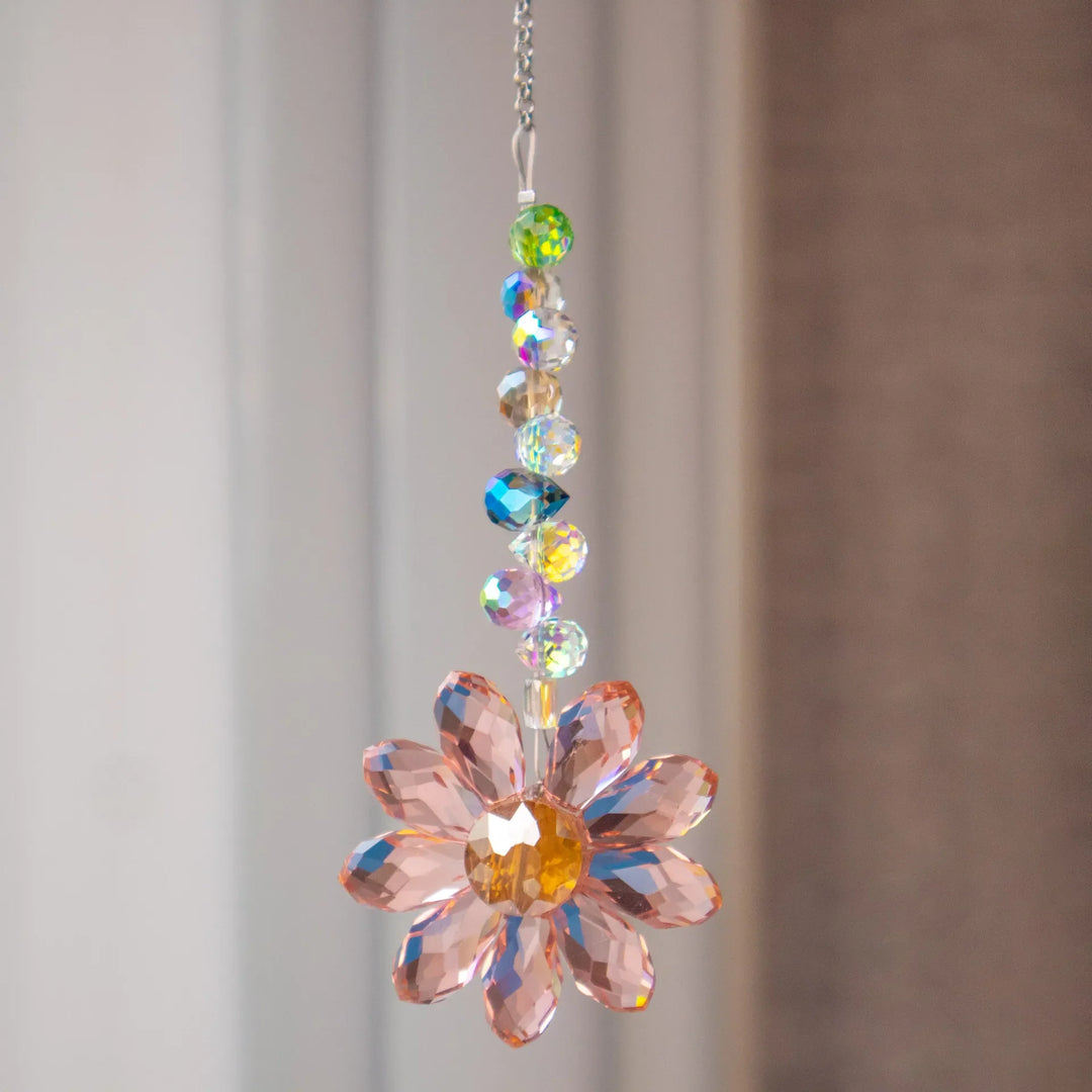Luvikno | Krystall Solfanger LumiMargarita | K9 Daisy Rainbow Catcher | Vindus- og Hagedekor | 32 cm | Gaveidé til Hjemmet