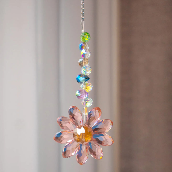 Luvikno | Krystall Solfanger LumiMargarita | K9 Daisy Rainbow Catcher | Vindus- og Hagedekor | 32 cm | Gaveidé til Hjemmet