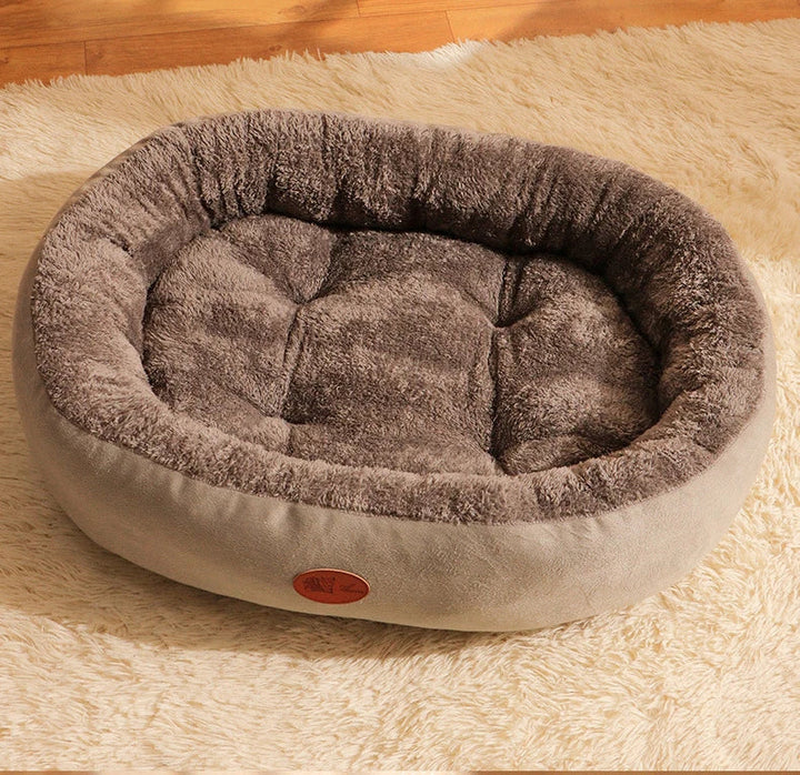 Oval Plush Bed for Dogs & Cats Luvikno