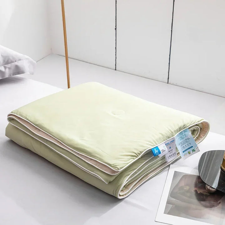 Air Condition Sommer Komforter — Ren Farge Is Silke Kjøleteppe, Lett & Glatt Twin/King Størrelse Quilt | Luvikno