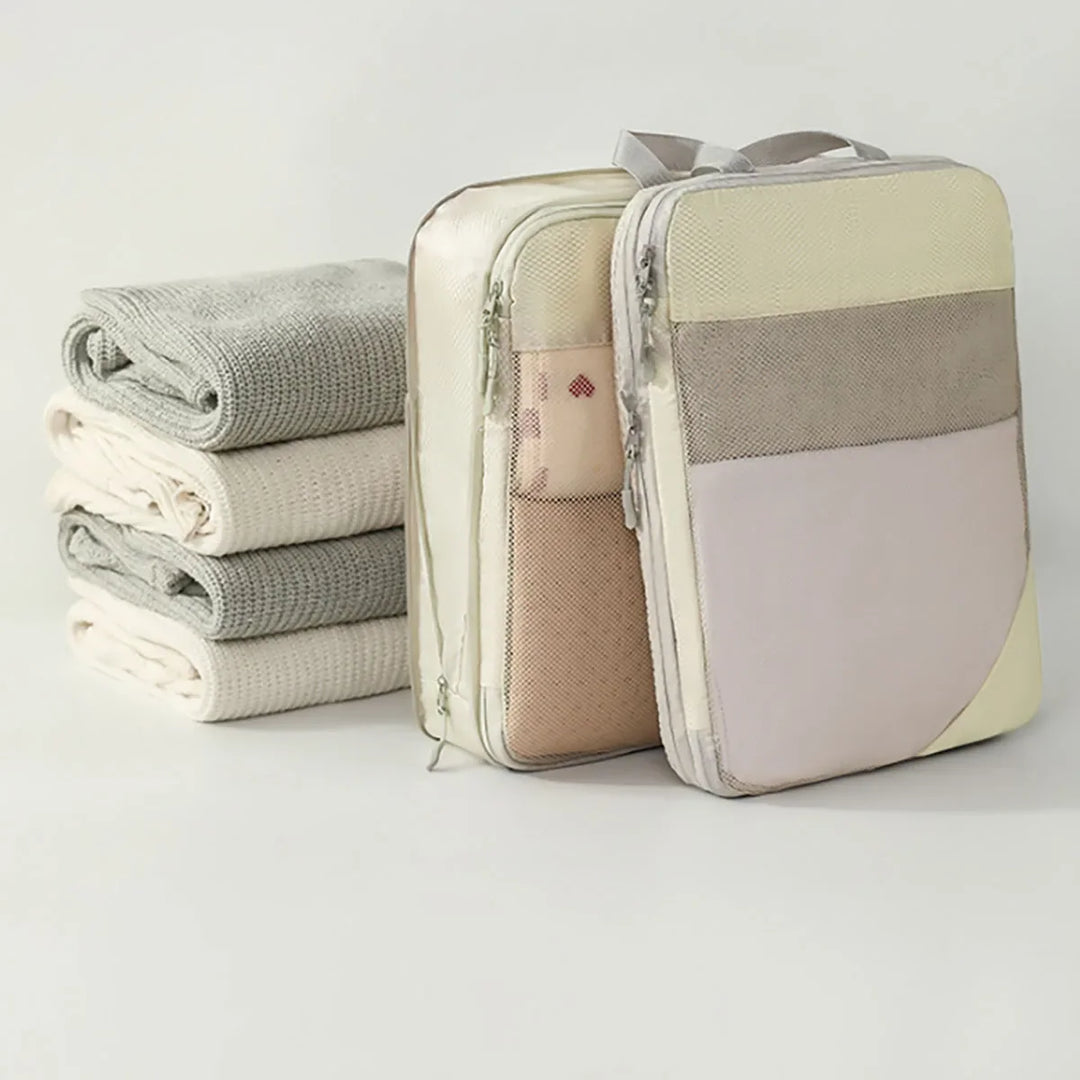 Luvikno | PackNest Kompresjons Organizer Set | 5-delt | Plassbesparende & Vannavvisende | Ideell for reise & hverdagsbruk