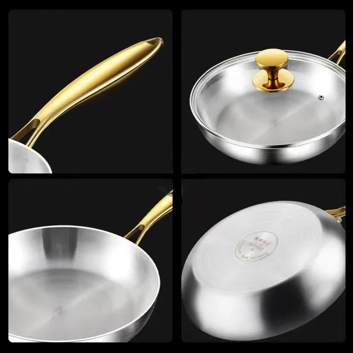 ChefSteel – Profesjonell Rustfritt Stål Stekepanne for Gass & Induksjon Luvikno