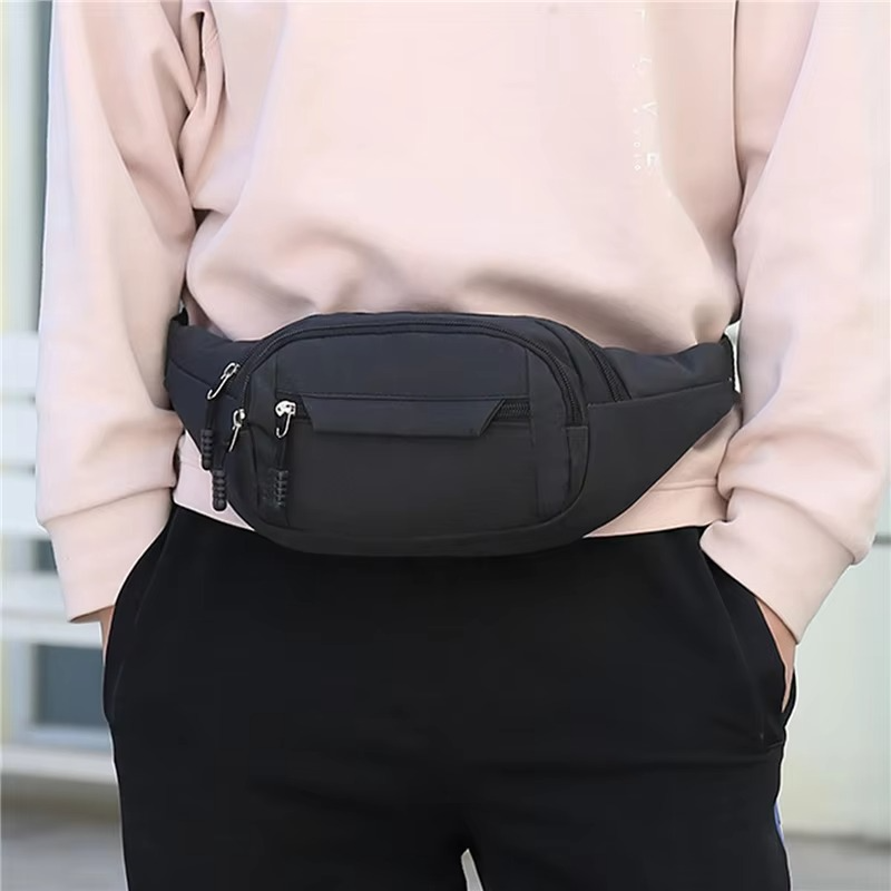 Unisex Vanntett Lærveske for Midje og Crossbody for Friluftsliv Luvikno