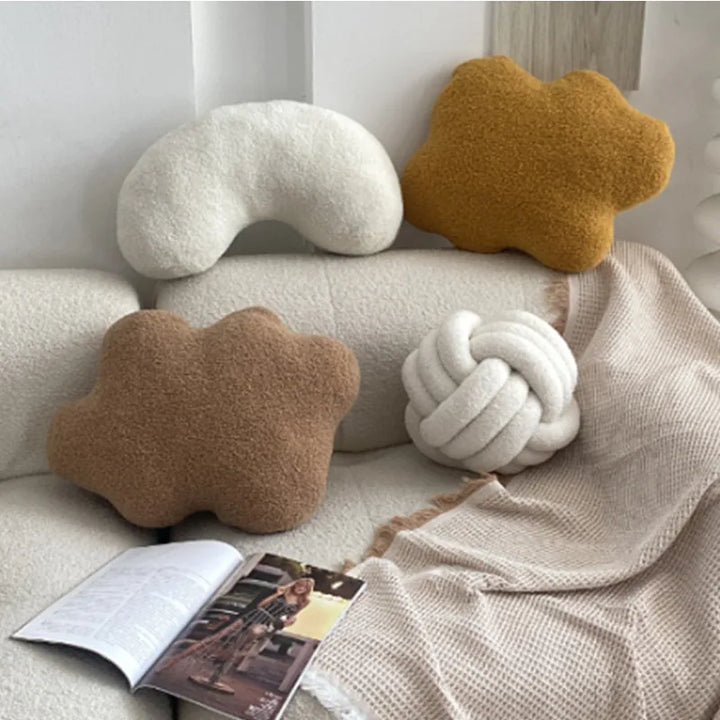 Nordic Bouclé Abstrakt Putefor – Minimalistisk Plysjpute | Luvikno