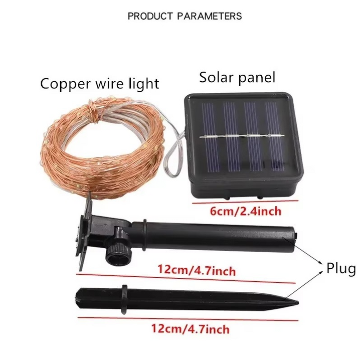 Fortryllet Solar LED Hagebelysning – Kobbertråd Luvikno