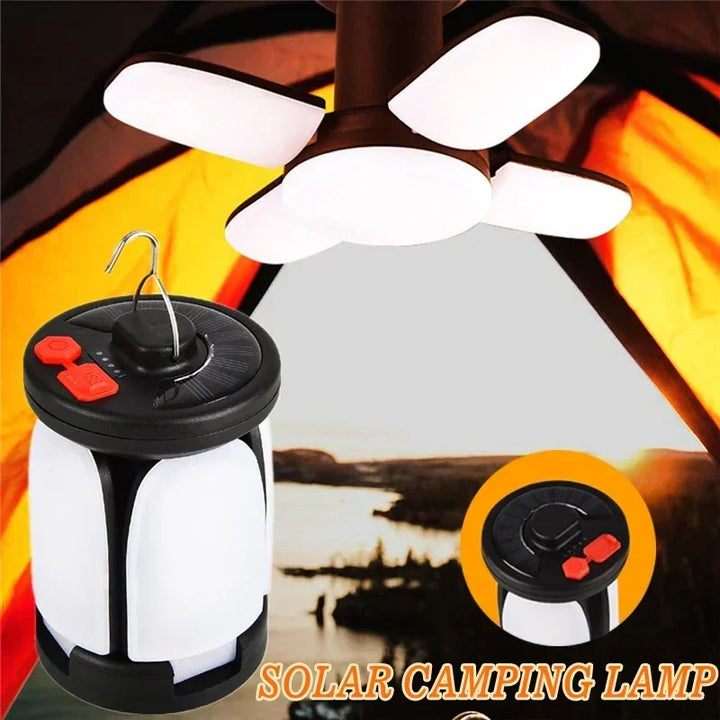 Luvikno | LUMALITE Solcelle Campinglampe | USB & Solenergi Lading | 6 Lysmoduser | Sammenleggbar & Power Bank – 1000 Lumen