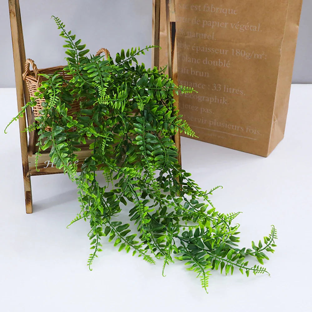 Luvikno | Evergriva Hengeplante Kunstig | 90 cm Boston Fern Look | Enkel Pleie & UV Motstandsdyktig | For Innendørs & Utendørs