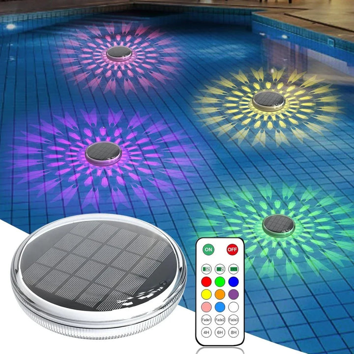 Luvikno | Solar-Poollight LumiFloat RGB | Flytende LED Lys med Farge Endring | IPX7 Vanntett | For Basseng, Boblebad & Fest