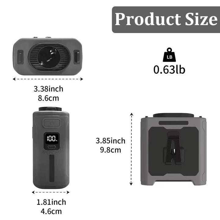 10000mAh Livstikkontaktvifte med Power Bank – Bærbar Håndfri Oppladbar Vifte | 5-Hastigheters Kjøling, Batteri Visning, USB Lading, Utendørs Bærbar Vifte | Luvikno