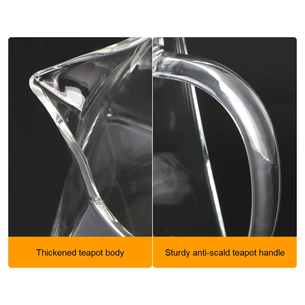 Luvikno | Teavora Glass Tekanne med Rustfritt Stål Infuser | Varmeresistent & Oppvaskmaskinsikker | For Løs Te & Te Blomster | 550/750/950 ml