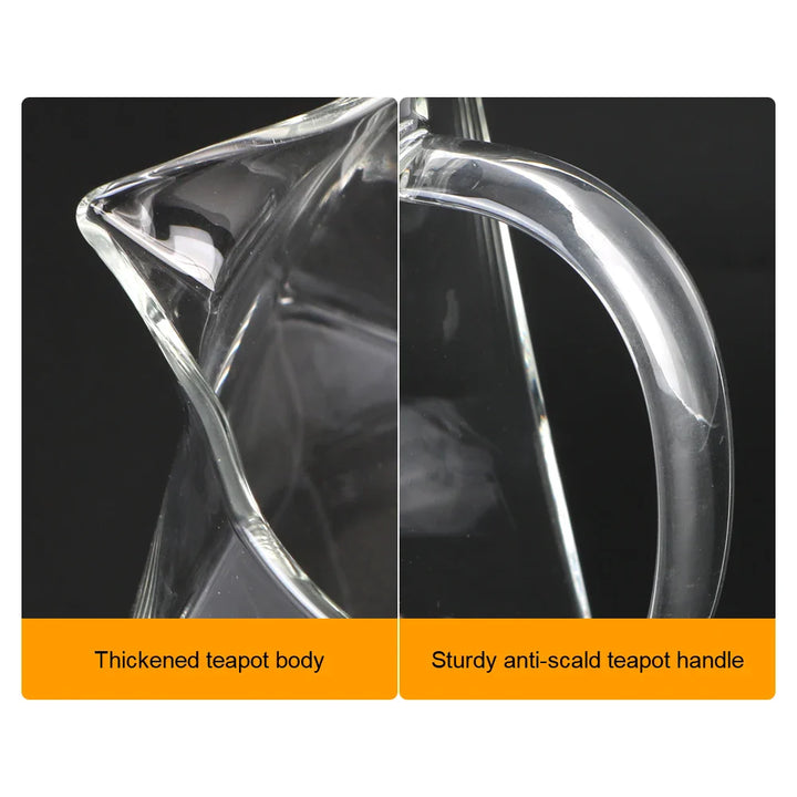 Luvikno | Teavora Glass Tekanne med Rustfritt Stål Infuser | Varmeresistent & Oppvaskmaskinsikker | For Løs Te & Te Blomster | 550/750/950 ml