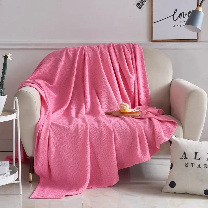 Bomullsgauze teppe Aurelina | 100 % bomull | Pustende & Hudvennlig | Perfekt for sofa, seng & kontor Luvikno