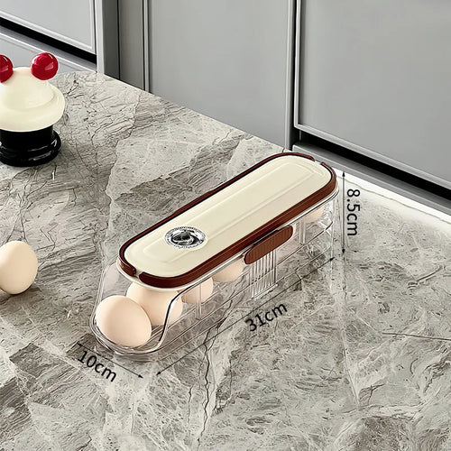 Luvikno | RollEgg Max | Automatisk Eggeholder for Kjøleskapet | Stablebar Eggorganisator laget av Klar Plast