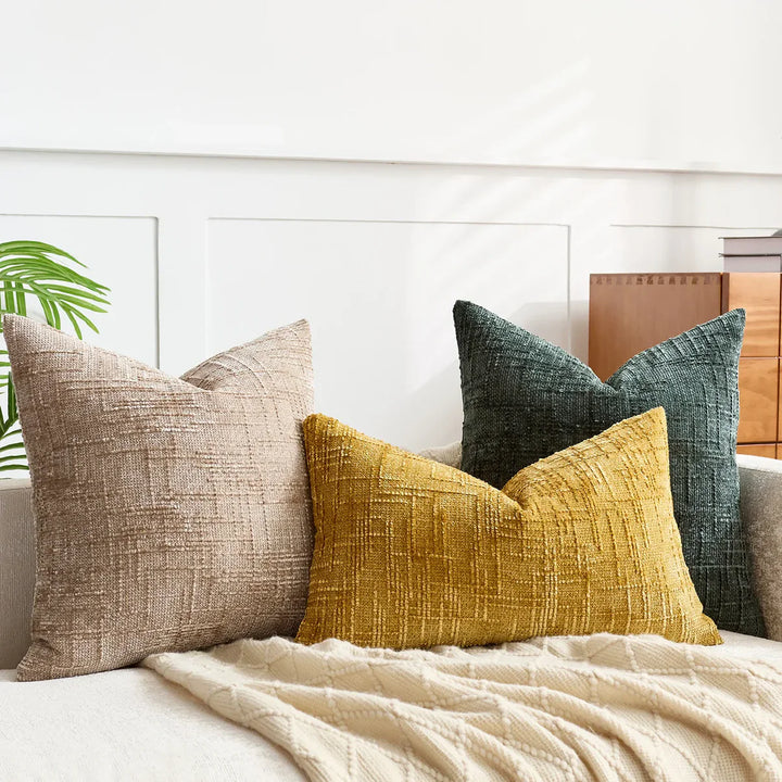 Chenille Sofa putevar – Myk ensfarget design | Elegant dekorasjon for stue & soverom | Luvikno