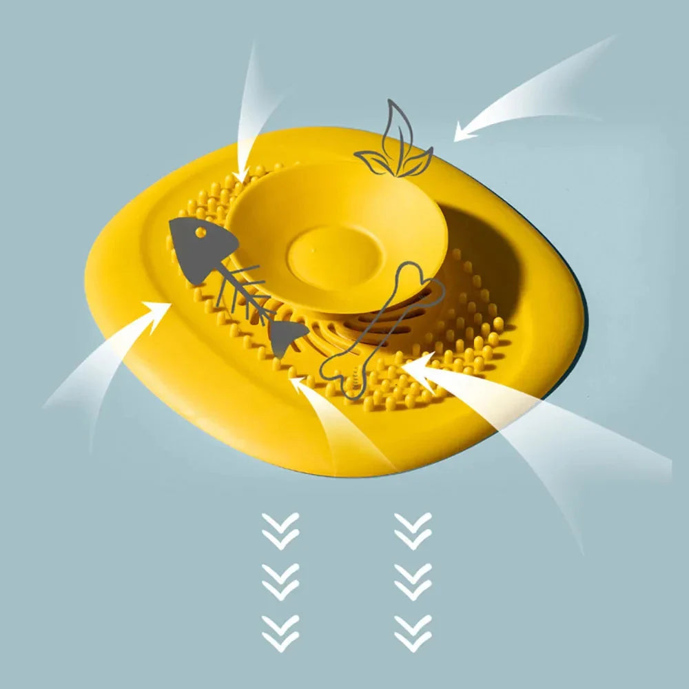 Luvikno | DrainGuard silikon avløpssil | Anti-blokkering og sklisikker | For bad, dusj og kjøkken | Fin mesh og lett å rengjøre