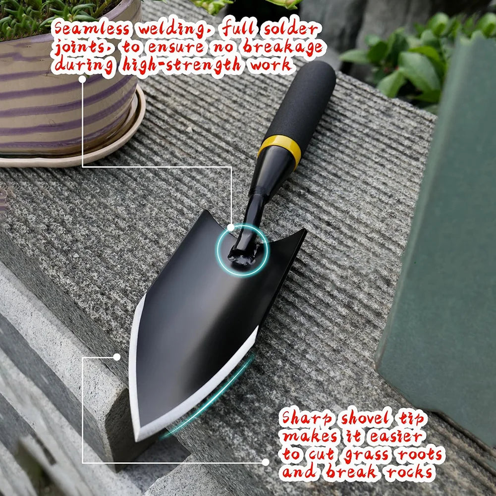 Luvikno | TerraGrip Hage spade | Ekstra Robust & Ergonomisk | Sømløst Sveiset | For Harde Jordsmonn & Røtter