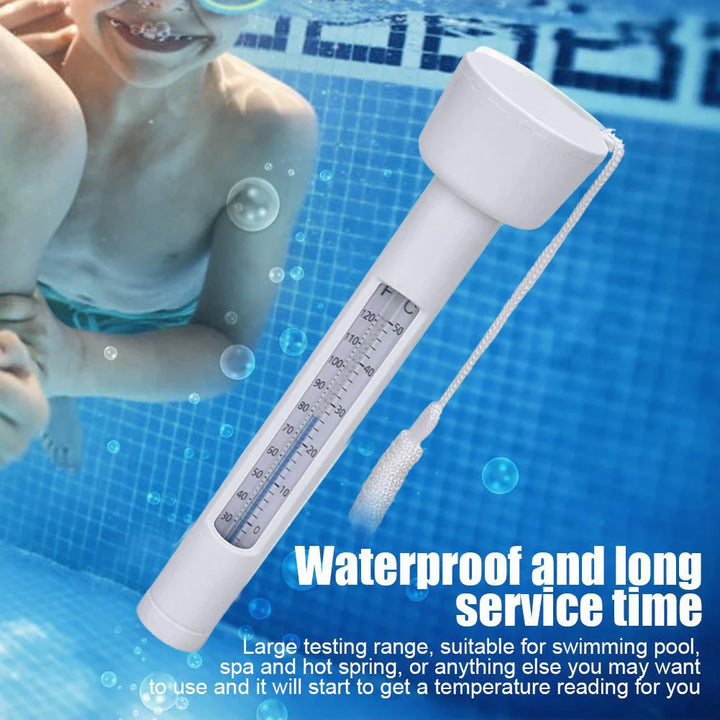 Luvikno | THERMAVIA Bassengtermometer | Flytende vanntemperaturmåler 0–50 °C | For basseng, boblebad, spa & termalbad | Vanntett & lett å lese