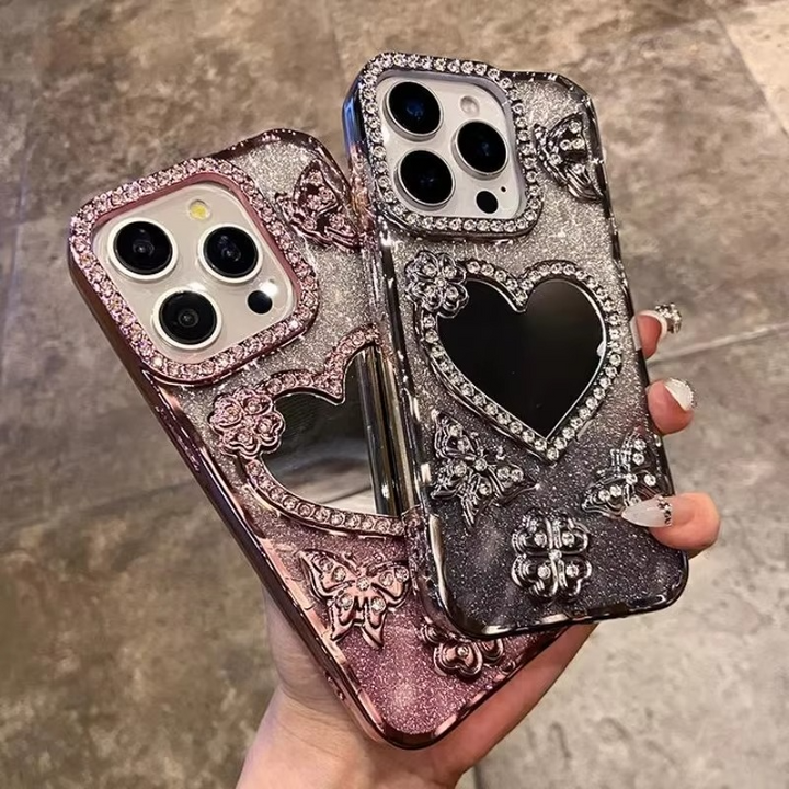 Butterfly Glitter Diamond Speilcover for iPhone Luvikno
