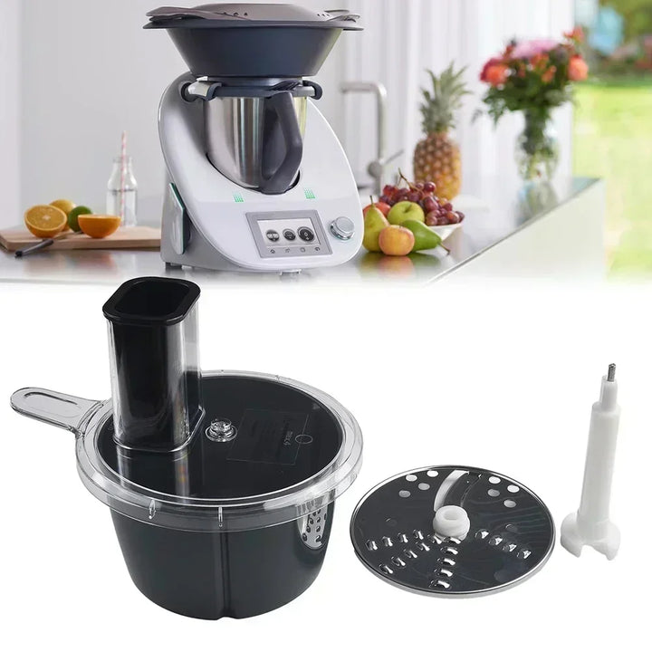 Luvikno | MixProTec Multifunksjonelt Tilbehørsett for Thermomix TM5/TM6 | Skjæredisk, Beholder & Lokk | Tåler oppvaskmaskin & Mattrygt