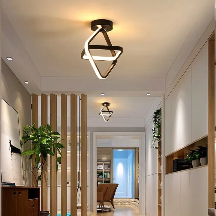 Moderne LED Taklampe 18W | Kreativ Design med 2 Ringer | Energivennlig Belysning for Stue & Kontor 24 cm | Luvikno