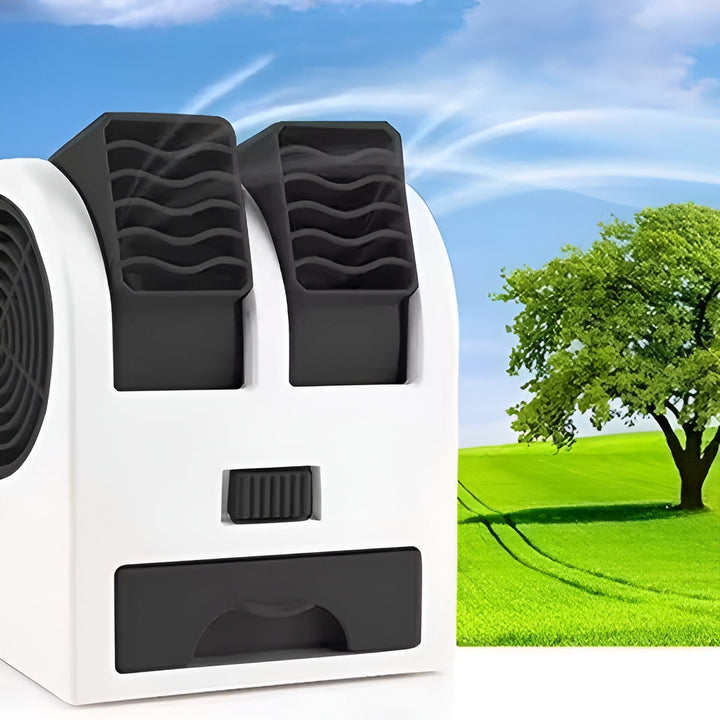 Dual-Outlet Turbo Cooling Desk Humidifier Fan | Luvikno